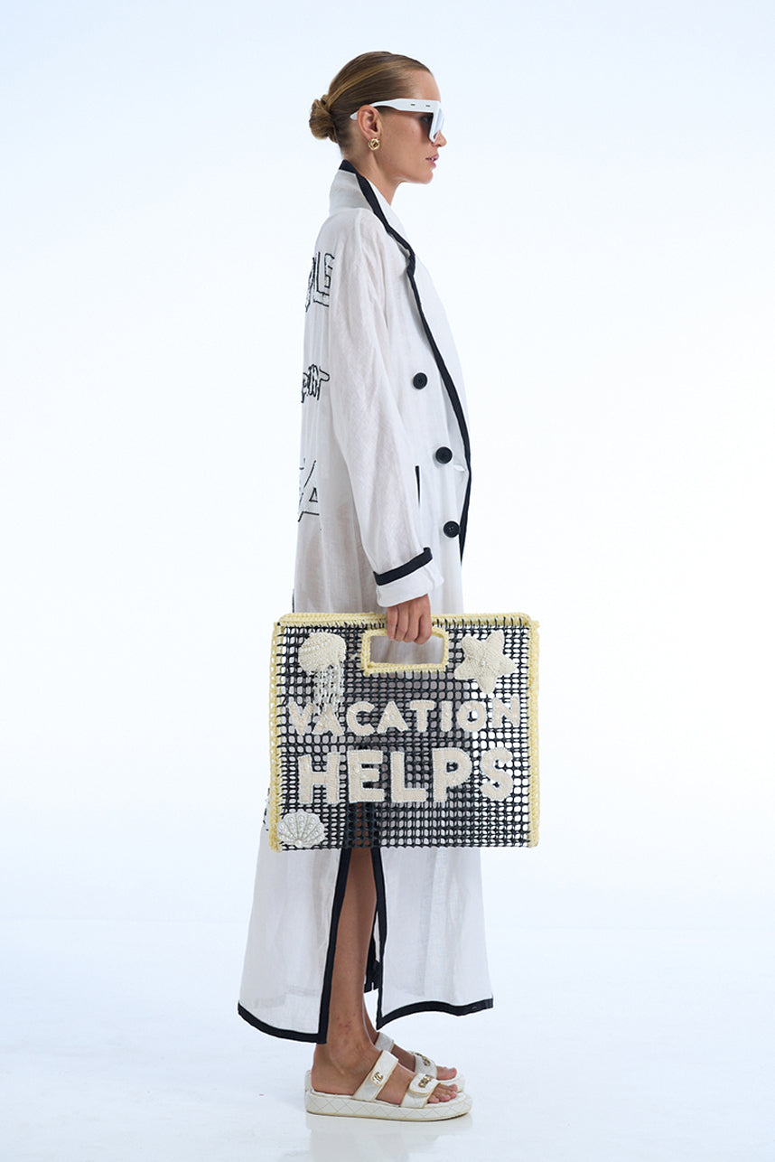 PEOPLE DISAPPOINT PIZZA IS ETERNAL LINEN COAT