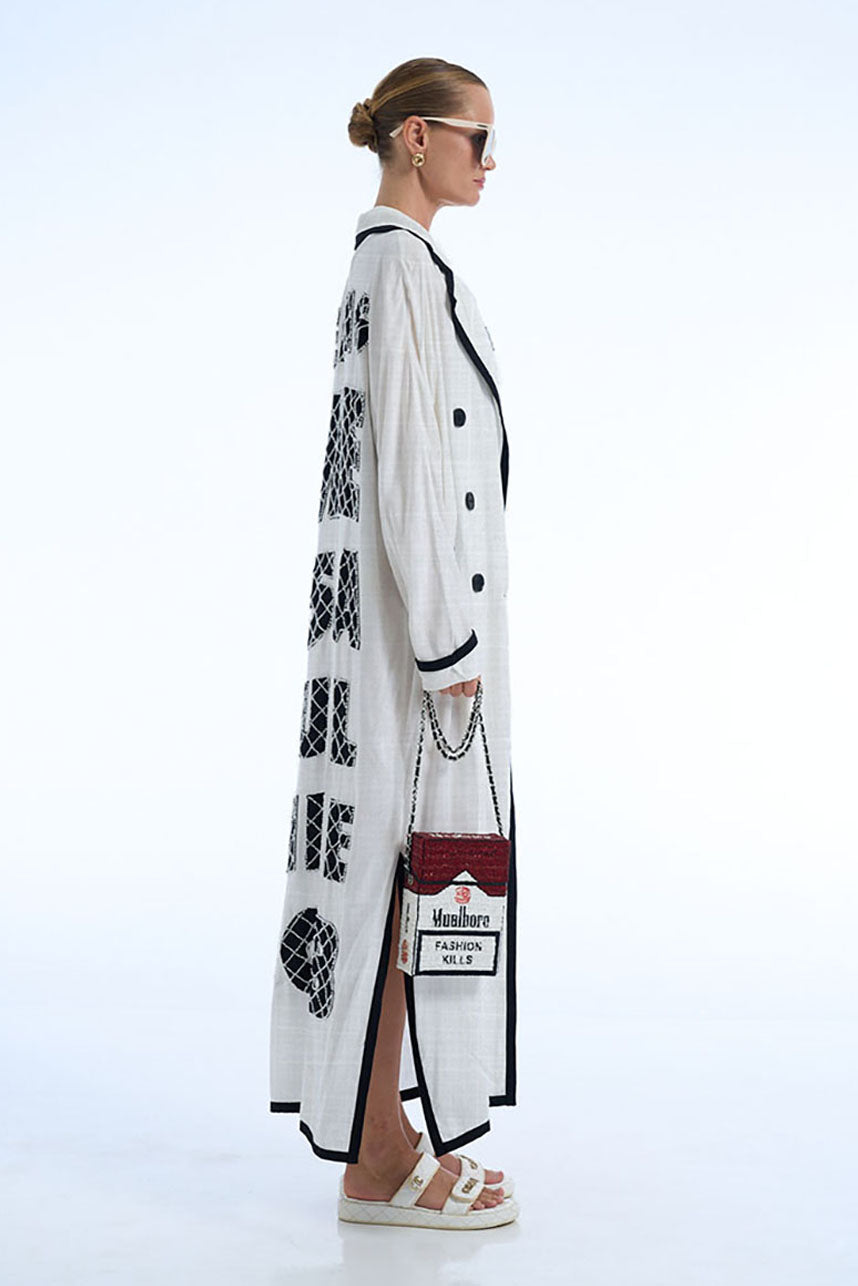 BEING ME IS A FULL TIME JOB LINEN COAT