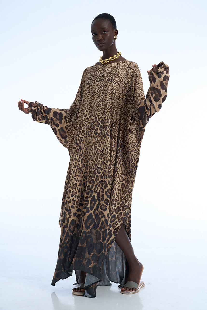 LEOPARD LONG SLEEVES KAFTAN