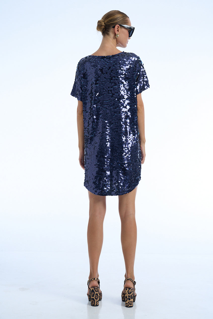 COCO CAPRI SEQUIN MAXI TEE DRESS
