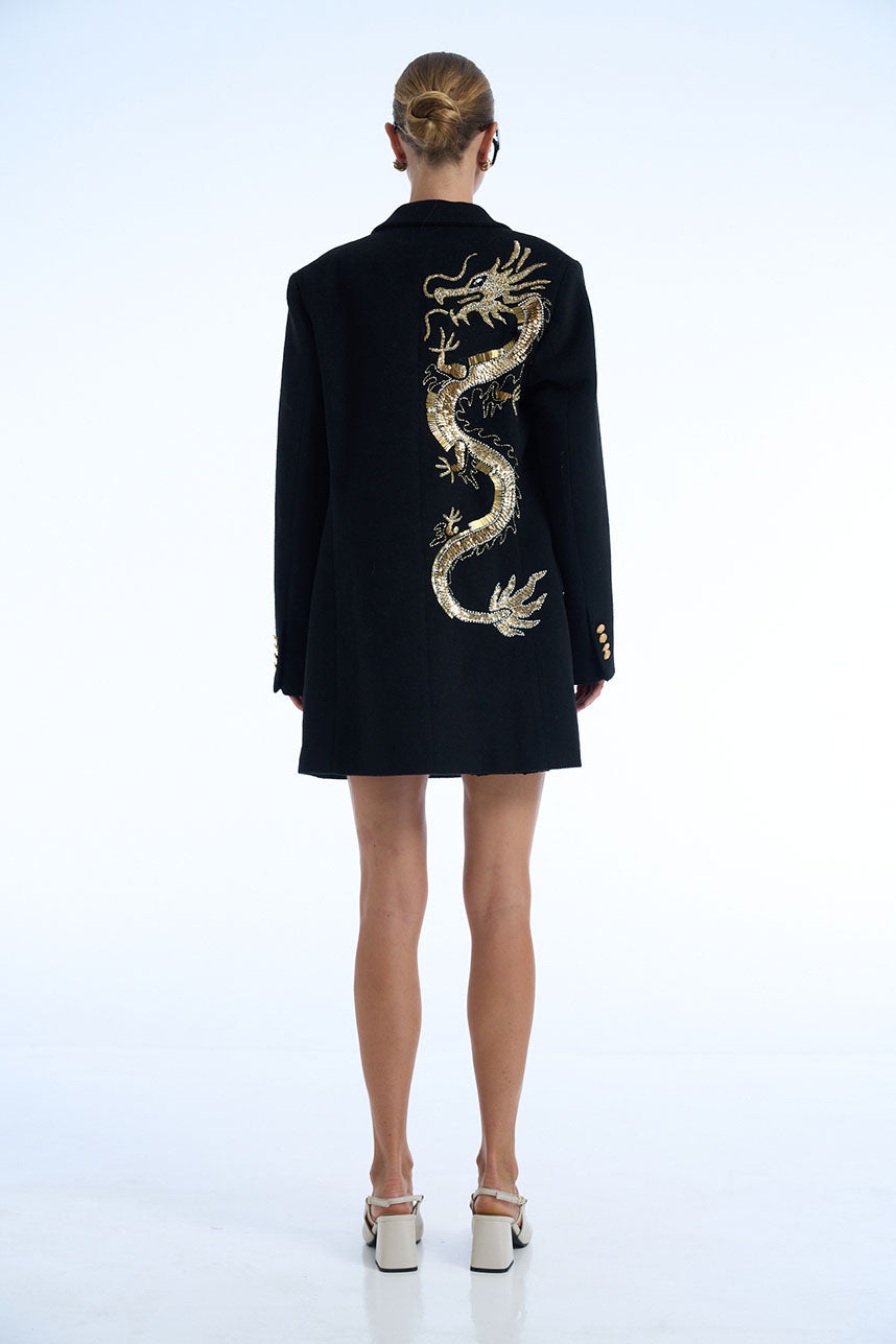 Gold Dragon Wool Blazer