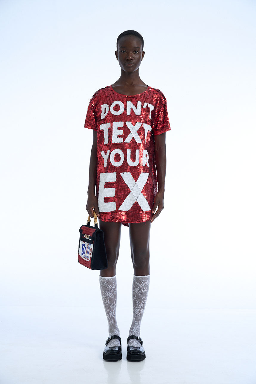 Dont Text Your Ex Sequin Maxi Tee Dress L
