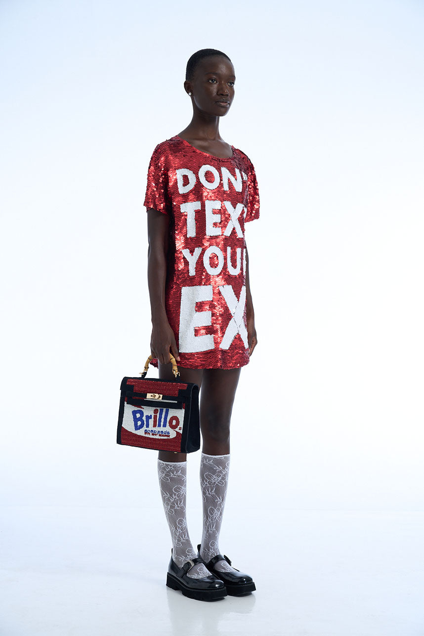 Dont Text Your Ex Sequin Maxi Tee Dress