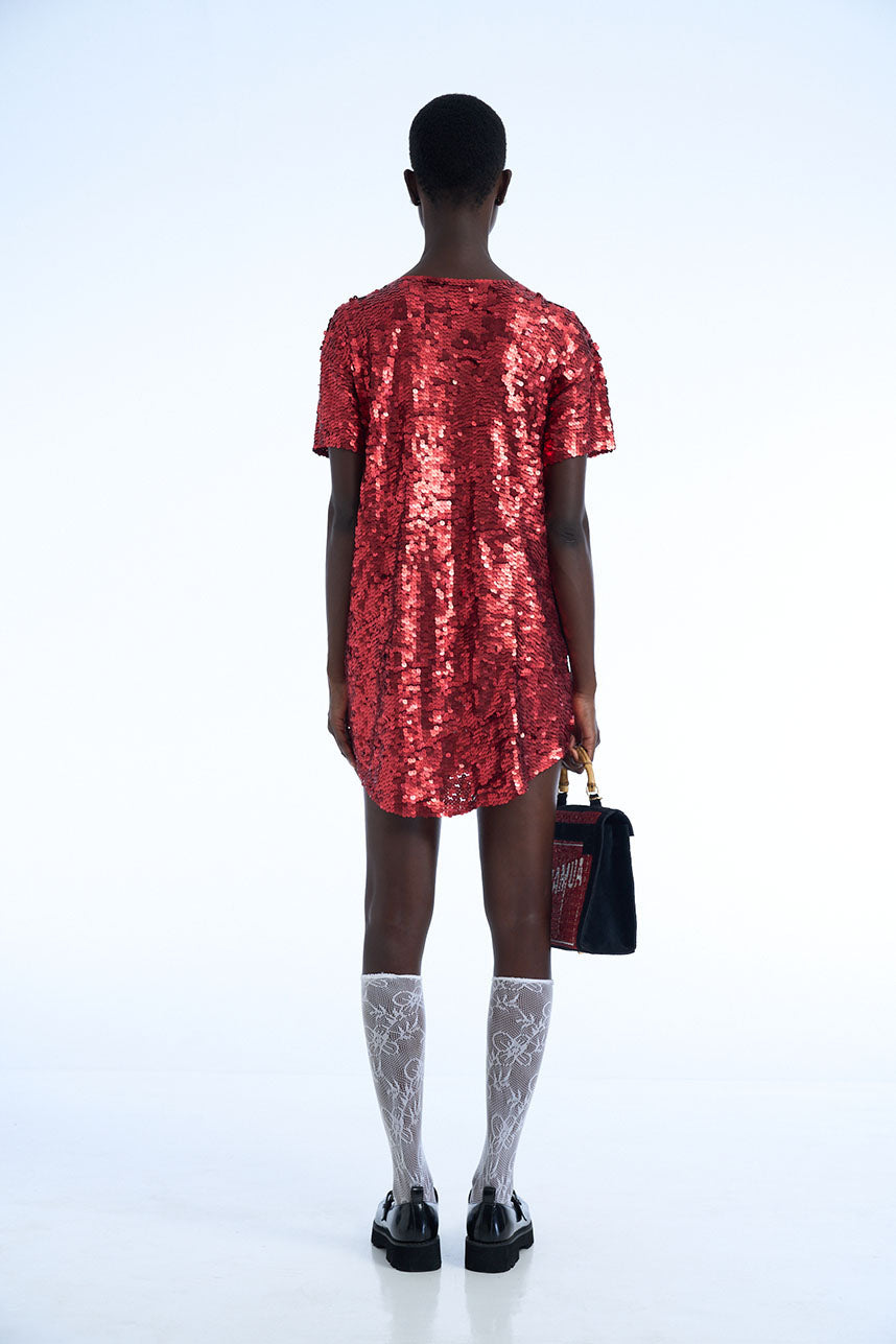 Dont Text Your Ex Sequin Maxi Tee Dress