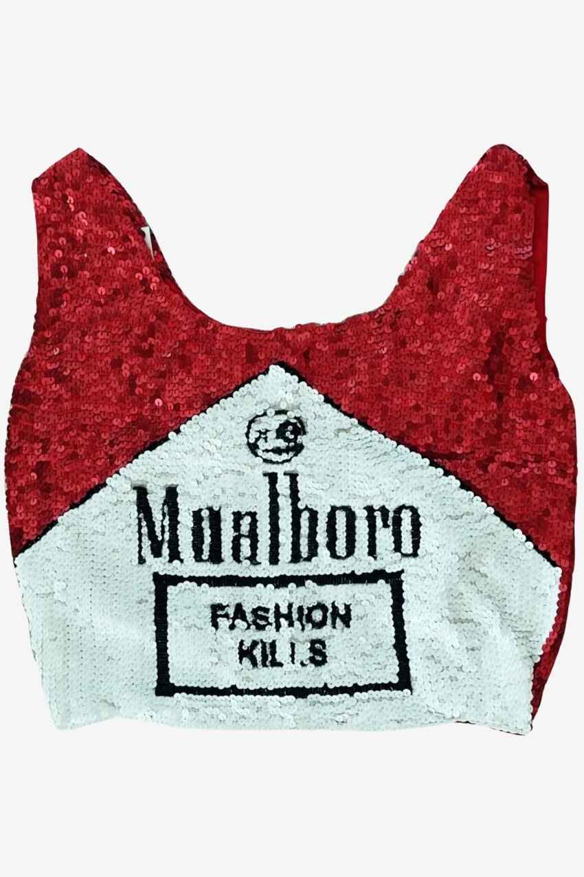 Mualboro Red Fashion Kills Sequin Supermarket Bag