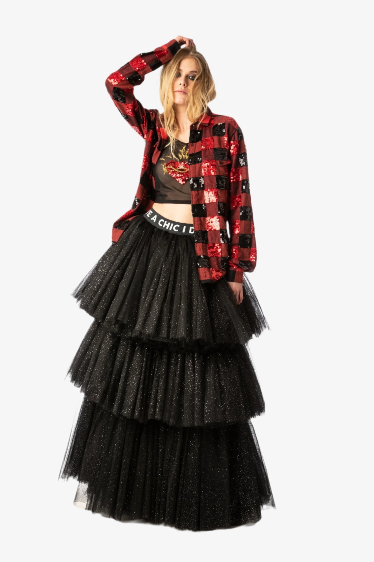 SPARKLE BLACK TULLE SKIRT - Pre Order - House of Mua Mua