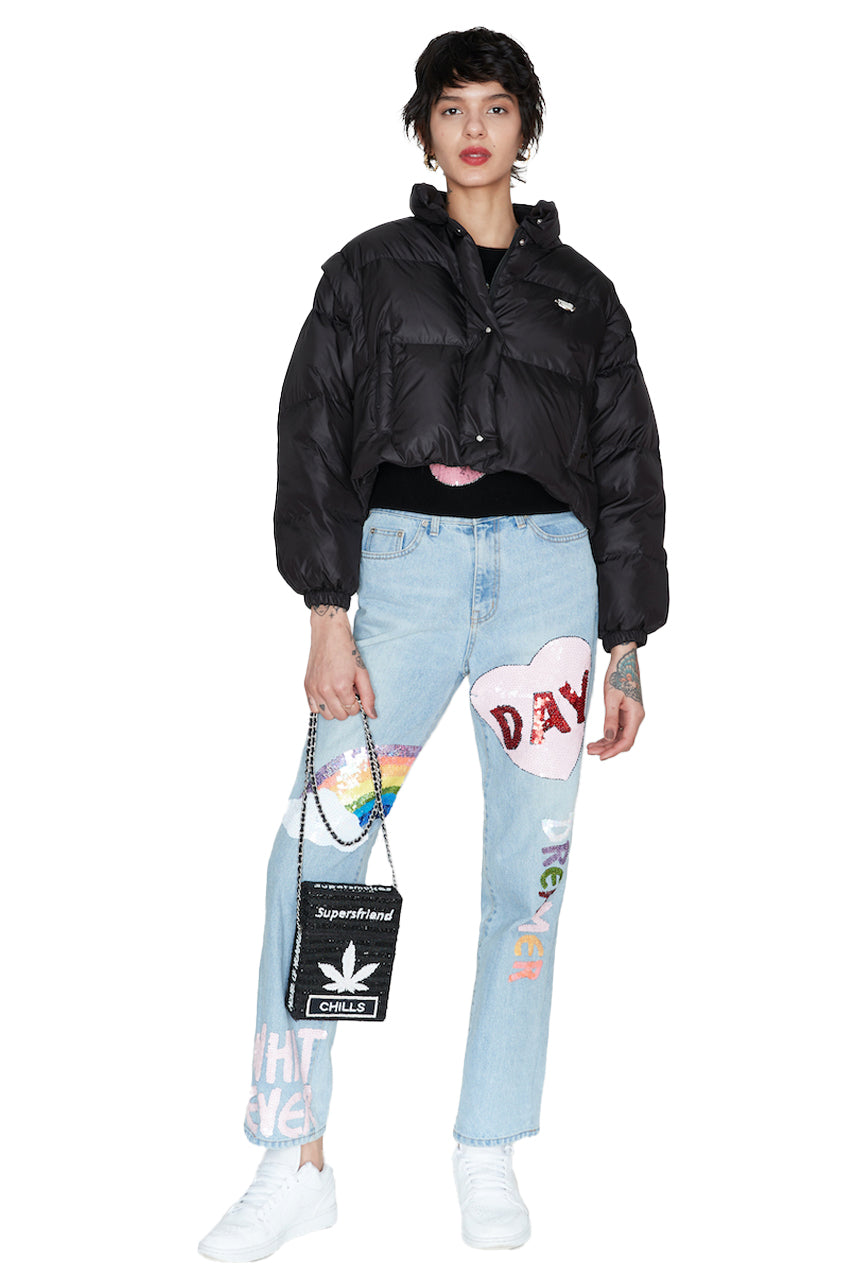 COCO FOREVER Cropped Duvet Jacket