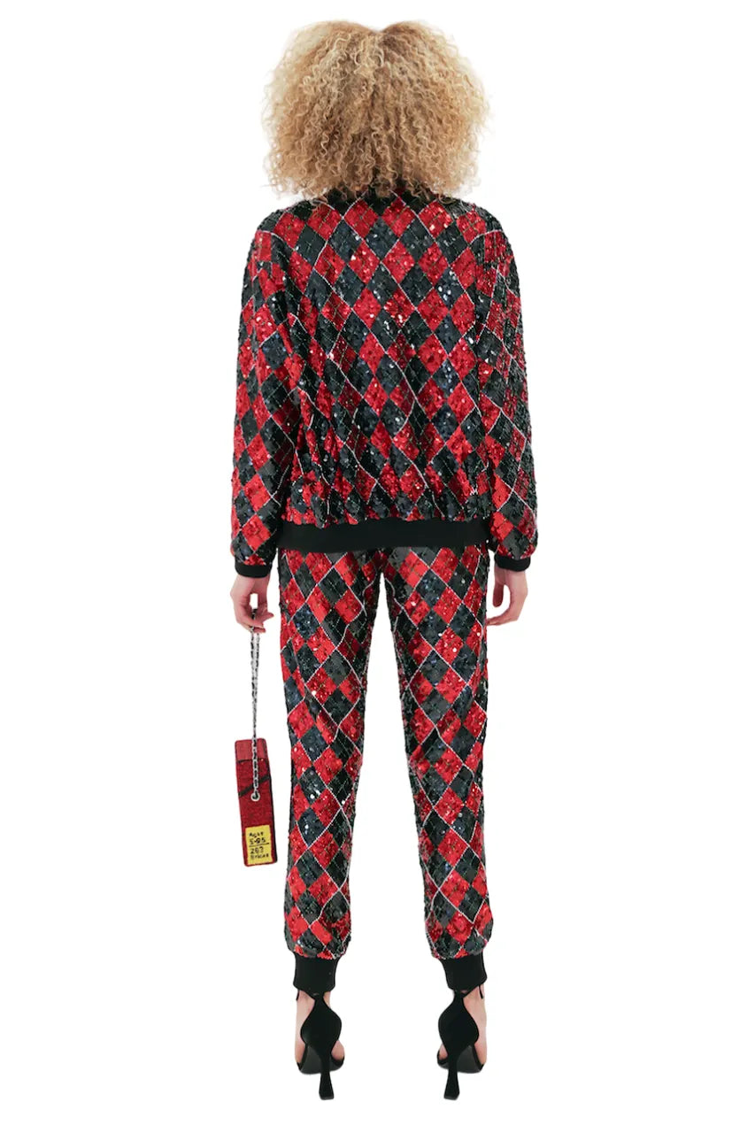 Tartan Sequin Runner Pants