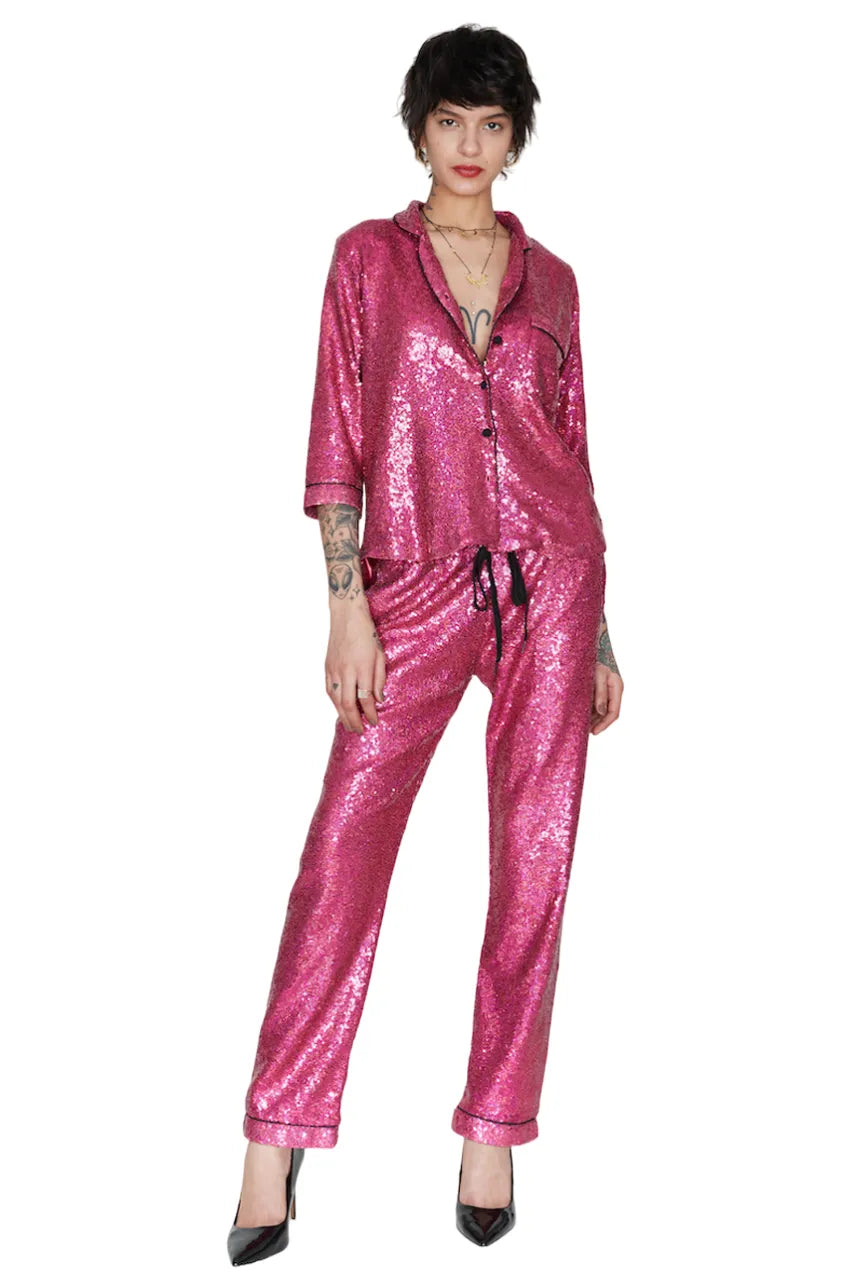 Sugar Daddy Sequin Pajama Shirt