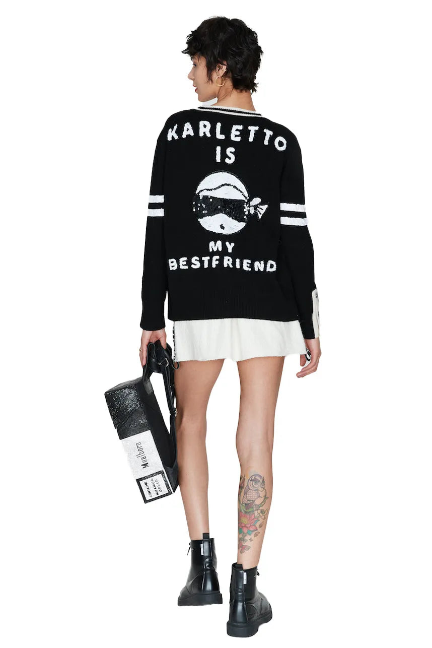 Karletto Is My Bestfriend Wool Cardigan