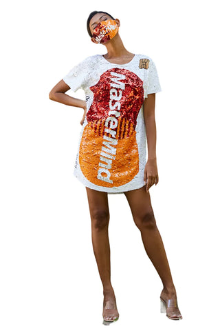 Mastermind Sequin Maxi Tee Dress - XS / White