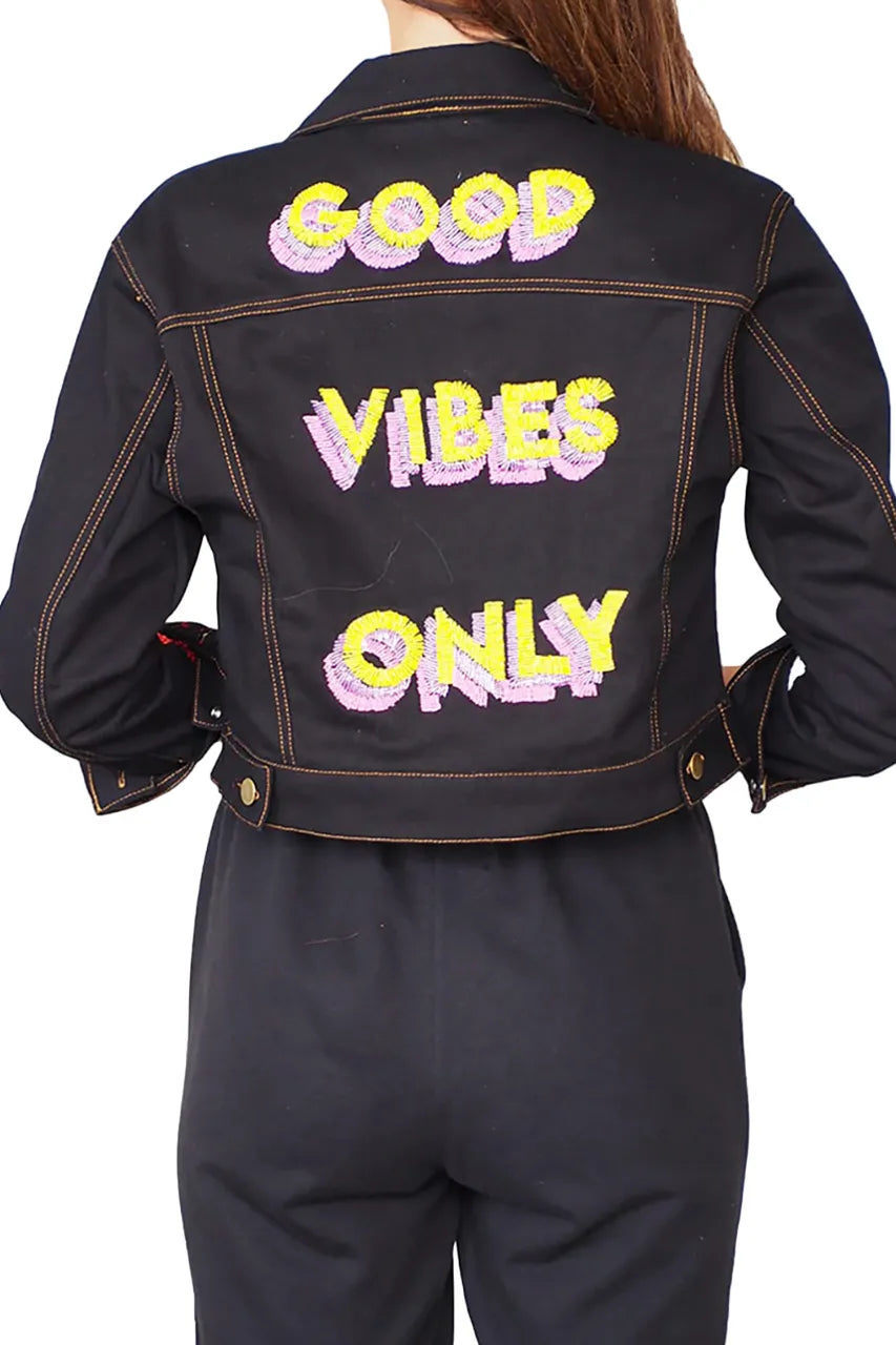 Good Vibes Only Denim Jacket