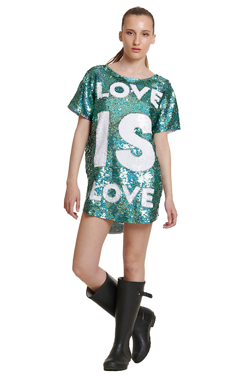LOVE IS LOVE Sequin Maxi Tee Dress-Pre Order