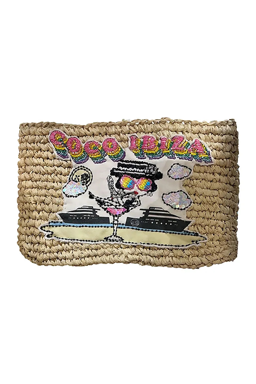 Coco Ibiza Raffia Zip Pochette