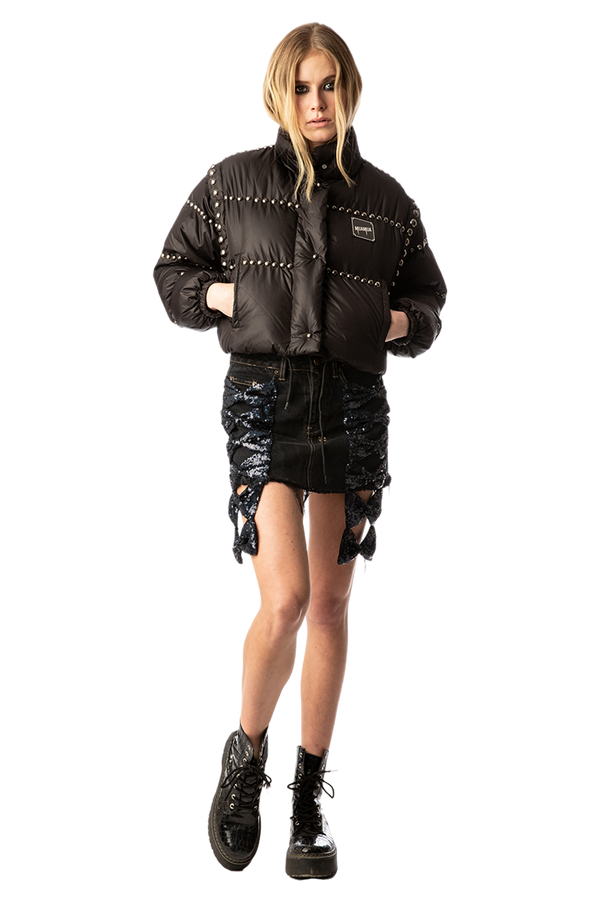 supplier Studs Velour Puffer MUAMUA STUDDED PUFFER JACKET | House 