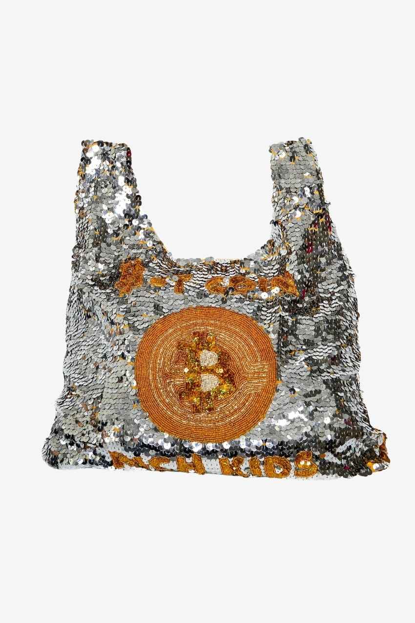 Sequin Supermarket Bag &quot;BitCoin Rich Kids&quot;