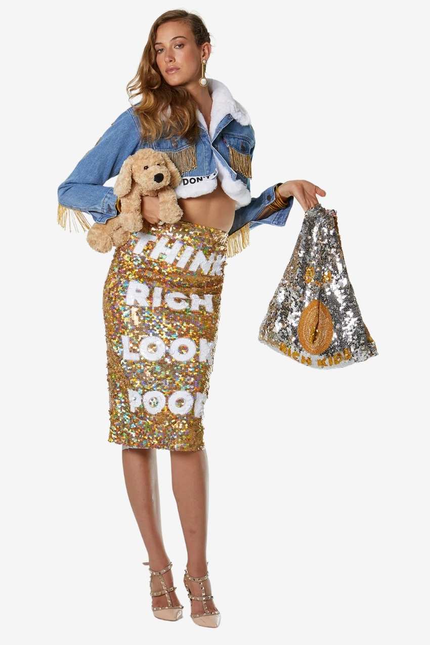 Sequin Supermarket Bag "BitCoin Rich Kids"