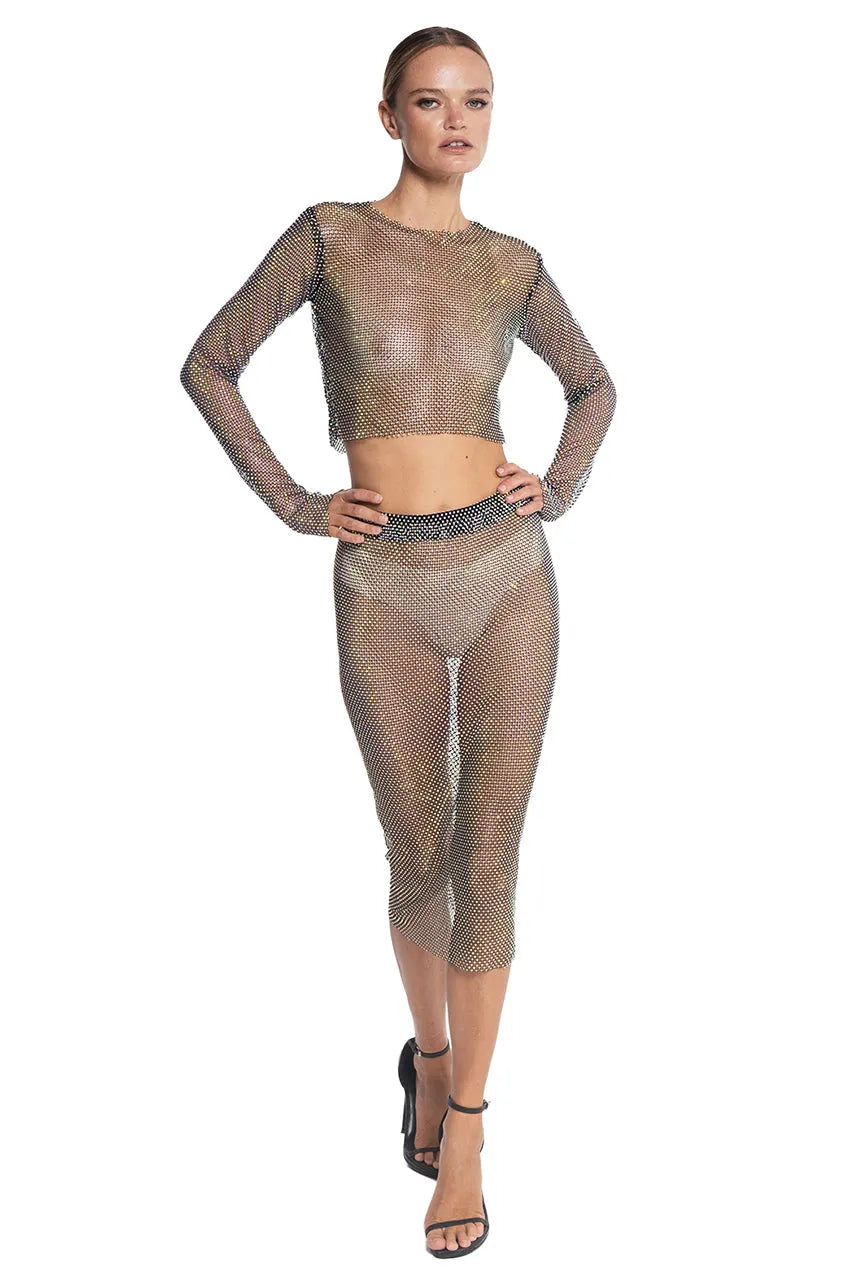 Crystal Net Crop Top