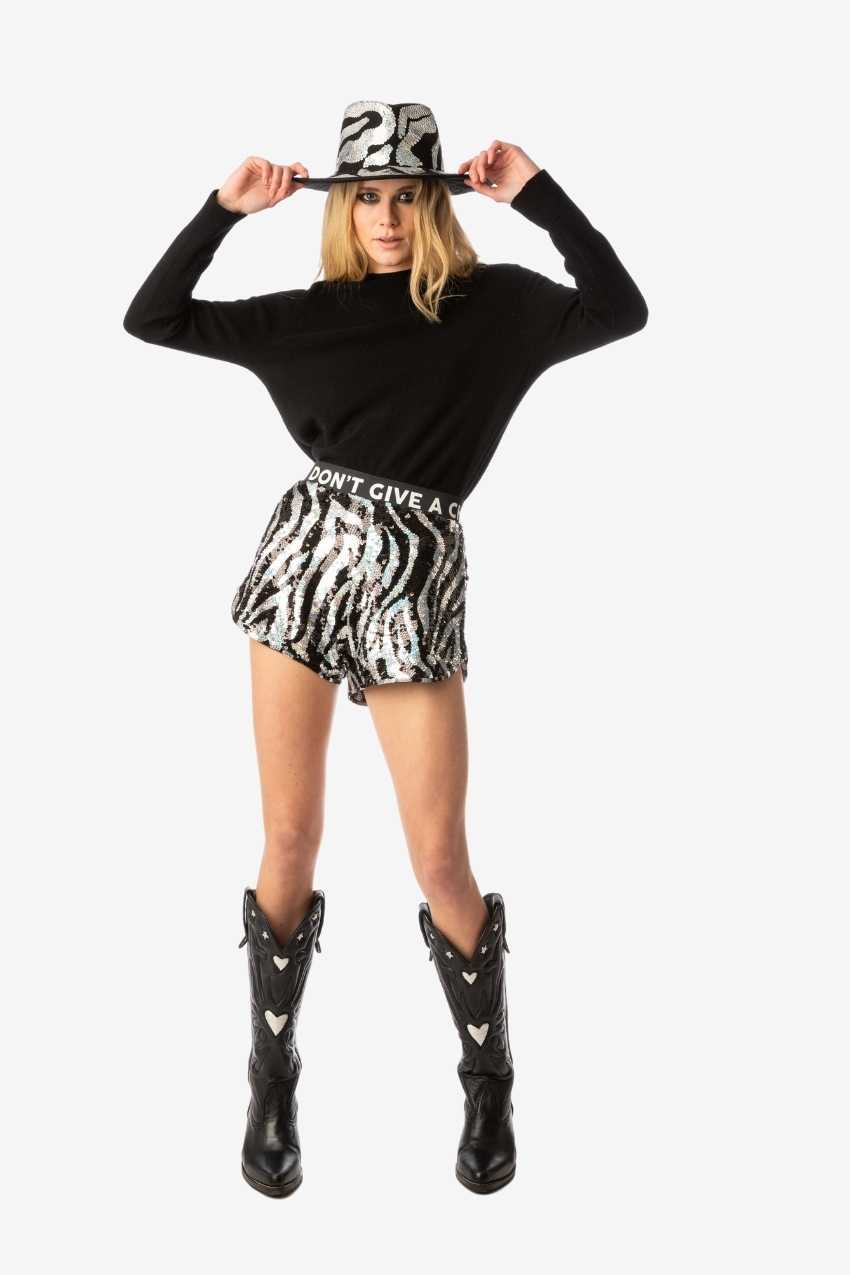 Zebra Sequin Shorts