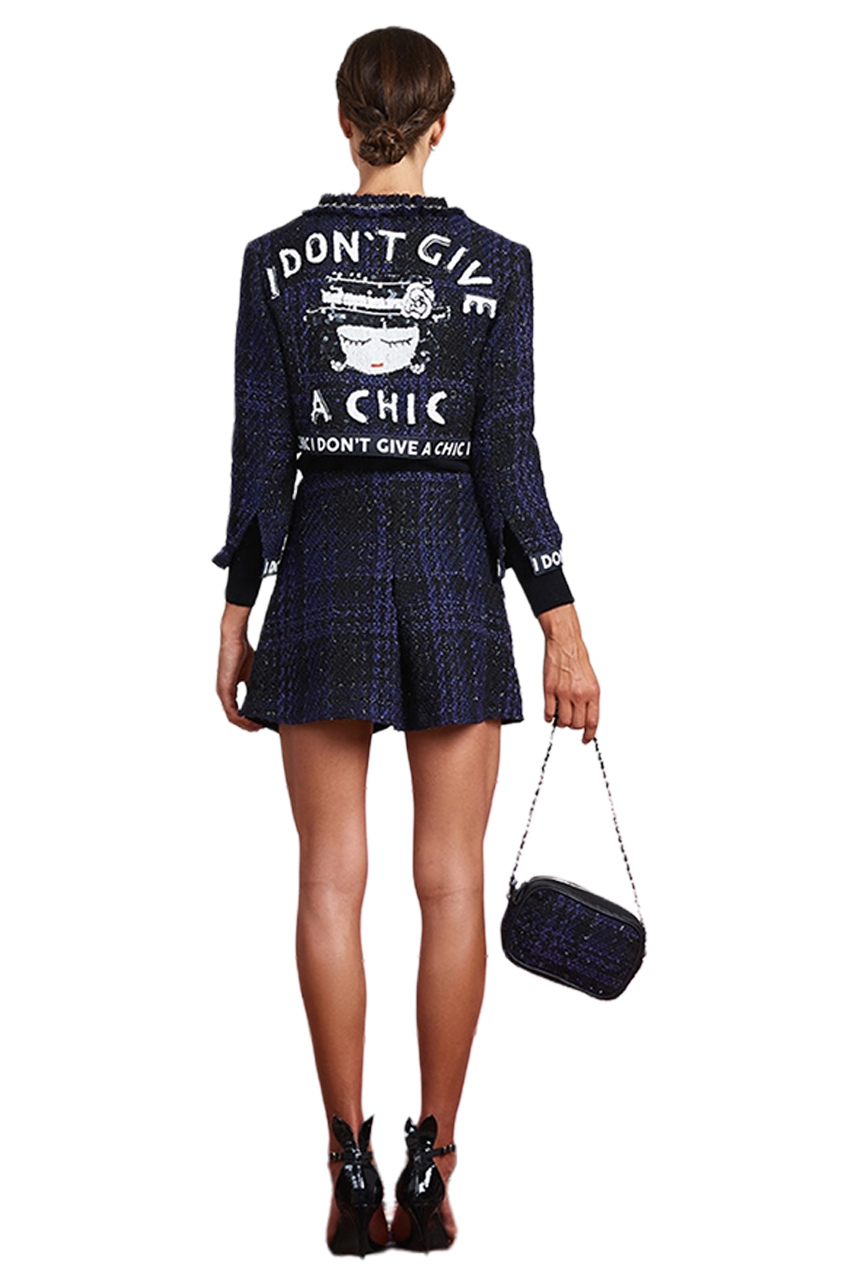 I Don’T Give A Chic Tweed Cropped Jacket