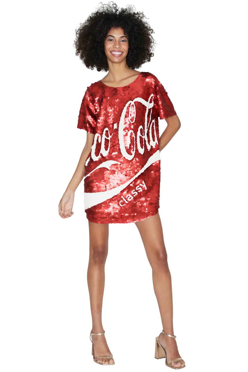 Coco Cola Sequin Maxi Tee Dress