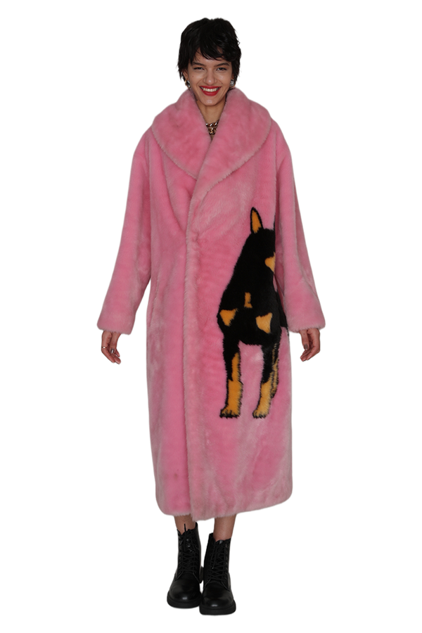 Doberman and Pug Faux Fur Coat | House of Mua Mua
