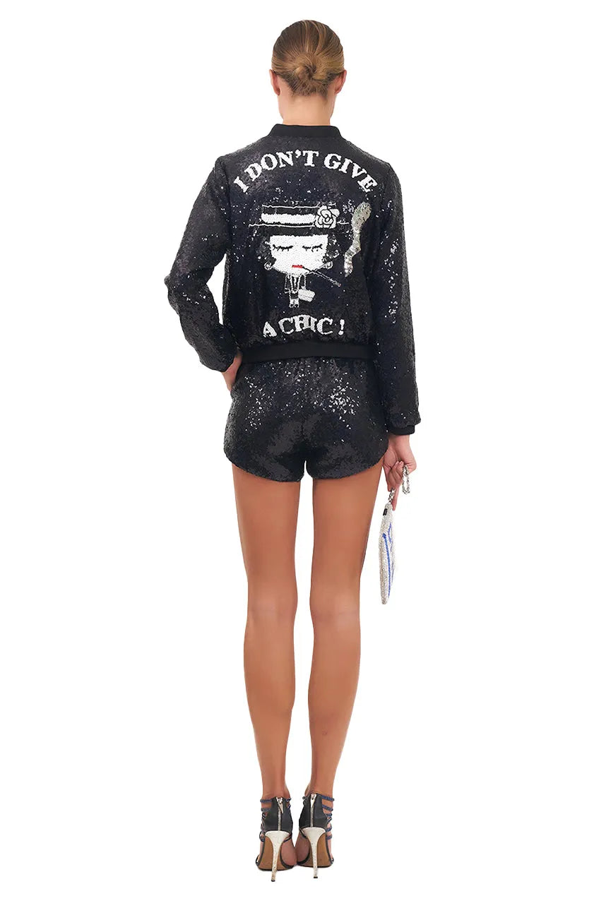 Black Sequin Shorts