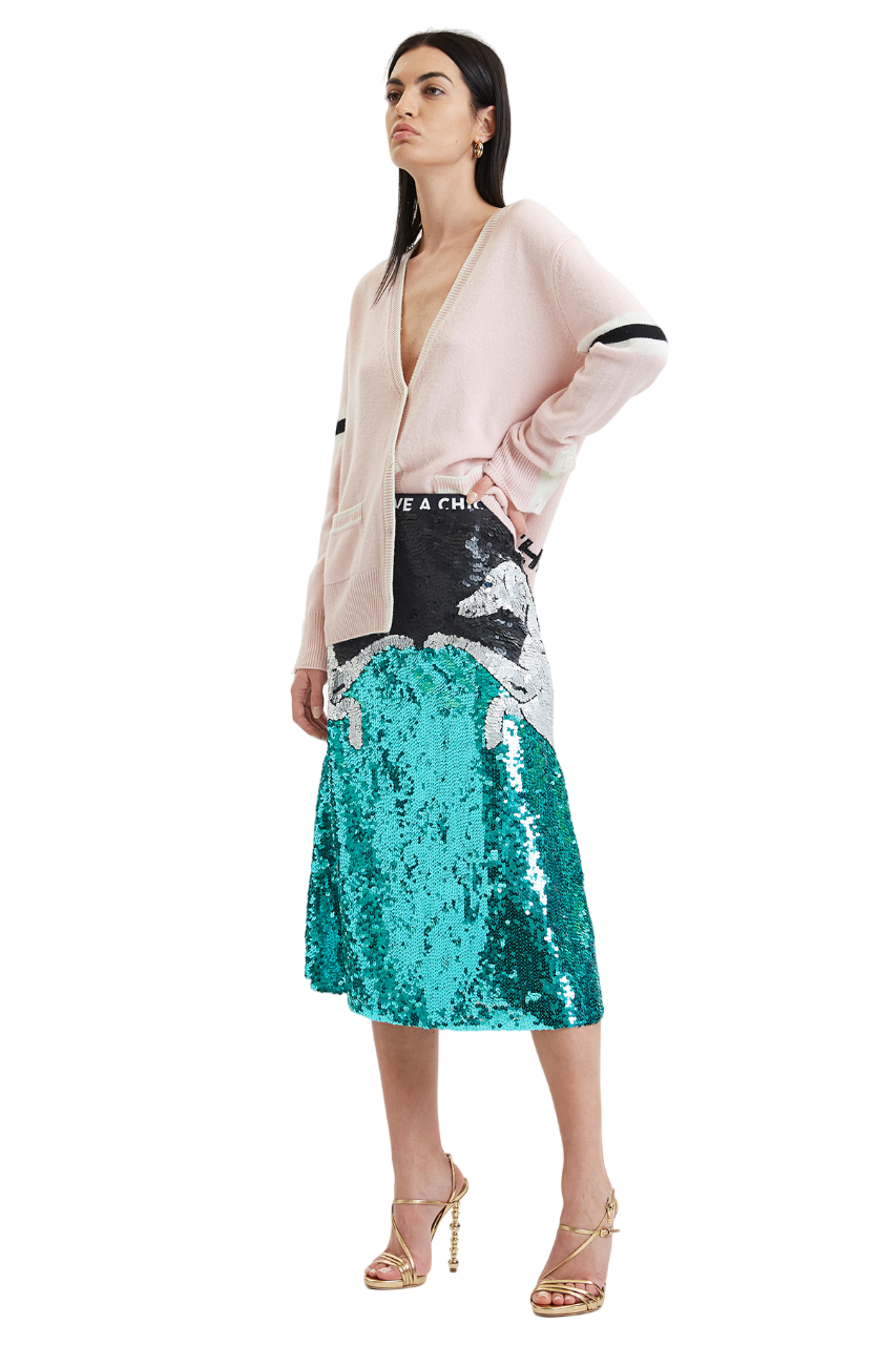 Weimaraner Sequin A-line Skirt - Pre Order