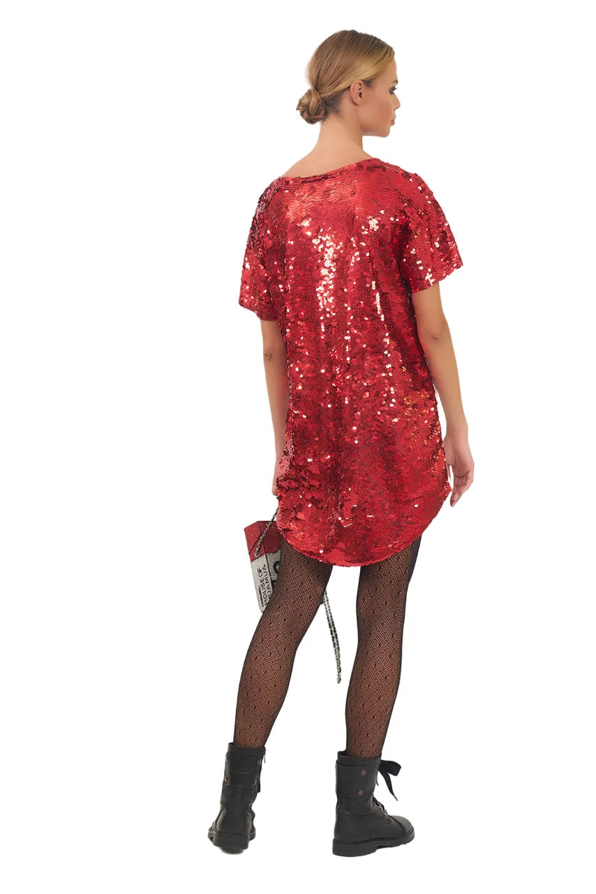 Mualboro Fashion Kills Sequin Maxi Tee Dress