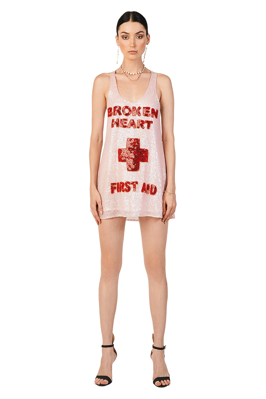 Broken Heart First Aid Sequin Singlet Dress