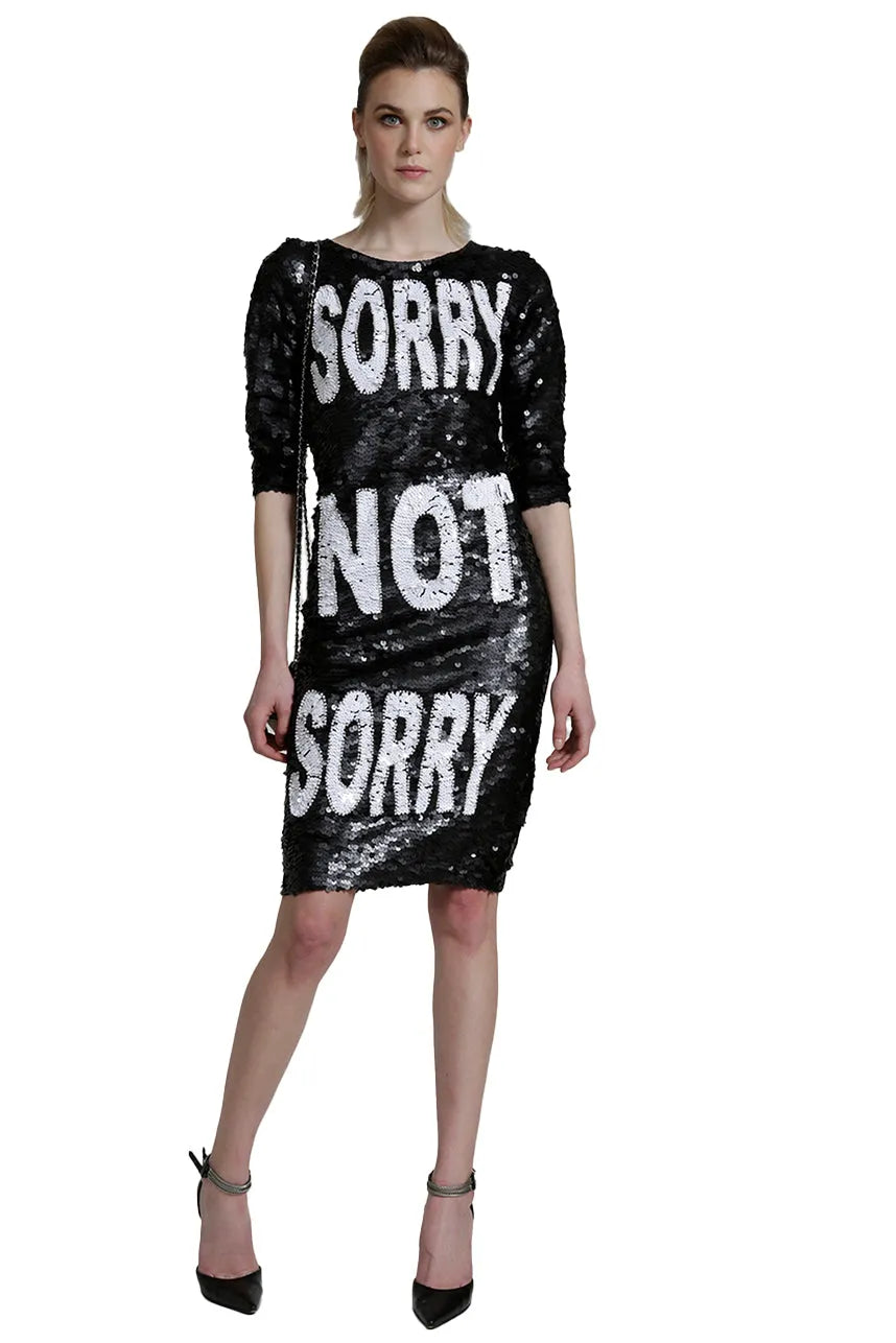 Sorry Not Sorry Sequin Pencil Dress