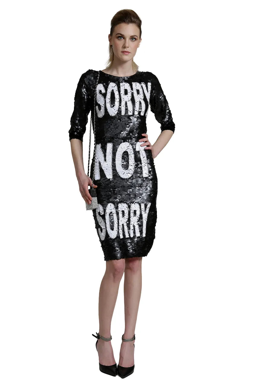 Sorry Not Sorry Sequin Pencil Dress