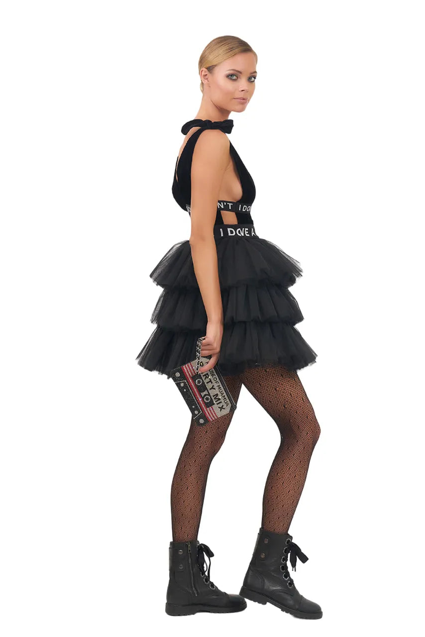 Velvet Top Tulle Mini Dress