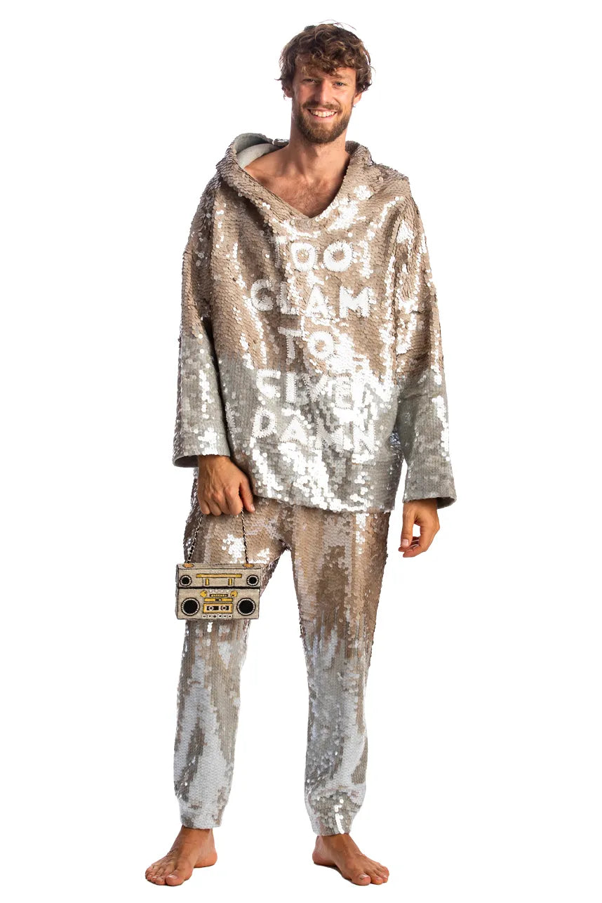 Too Glam Sequin Maxi Men Hoodie