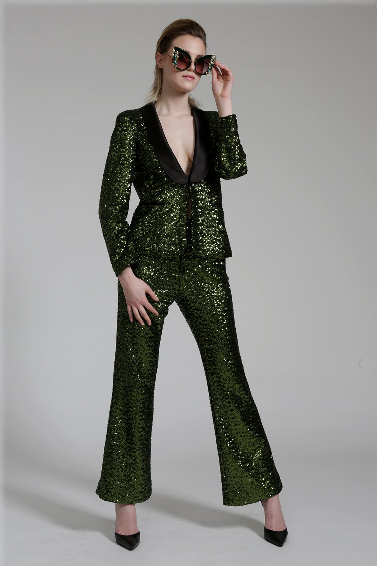 Womens Green Sequin Pants  ShopStyle