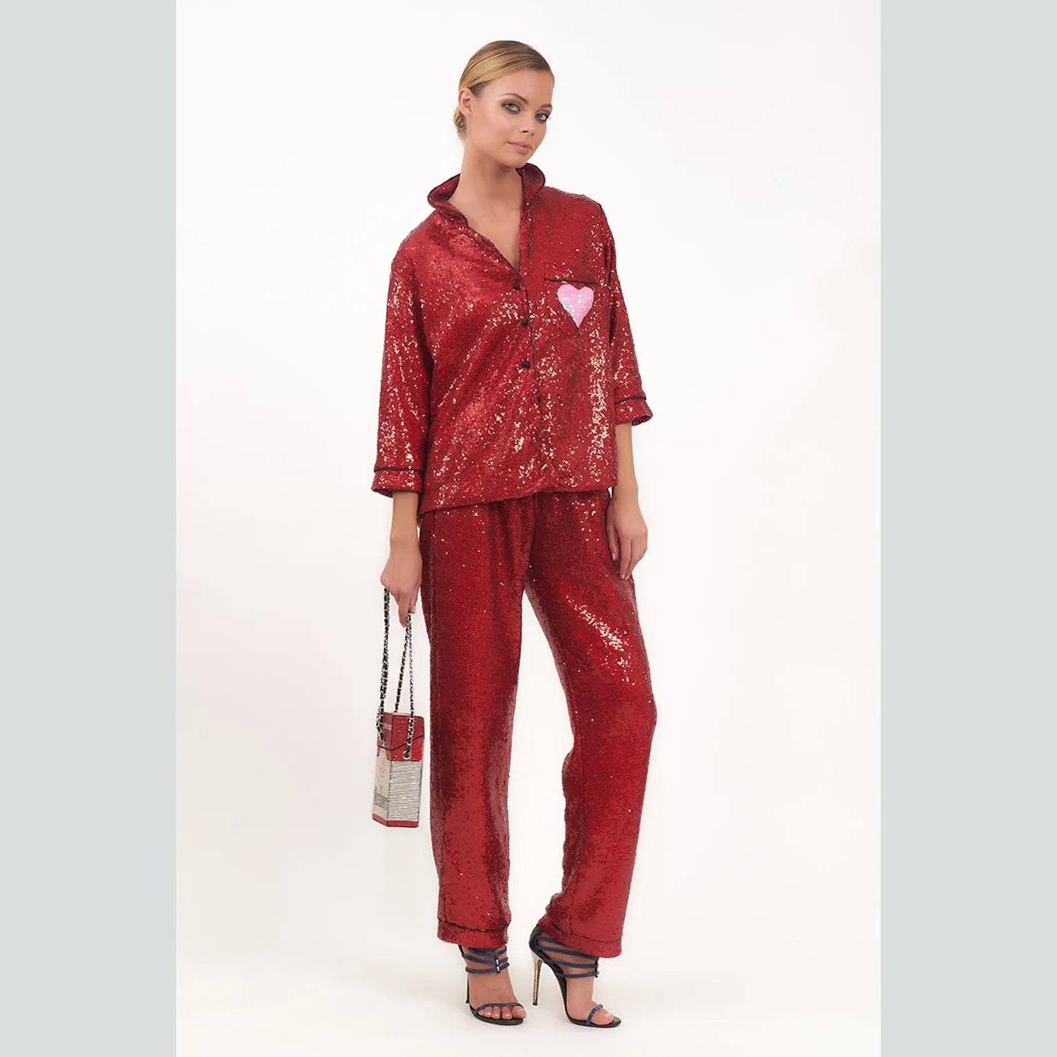 Red Sequin Pajama Pants