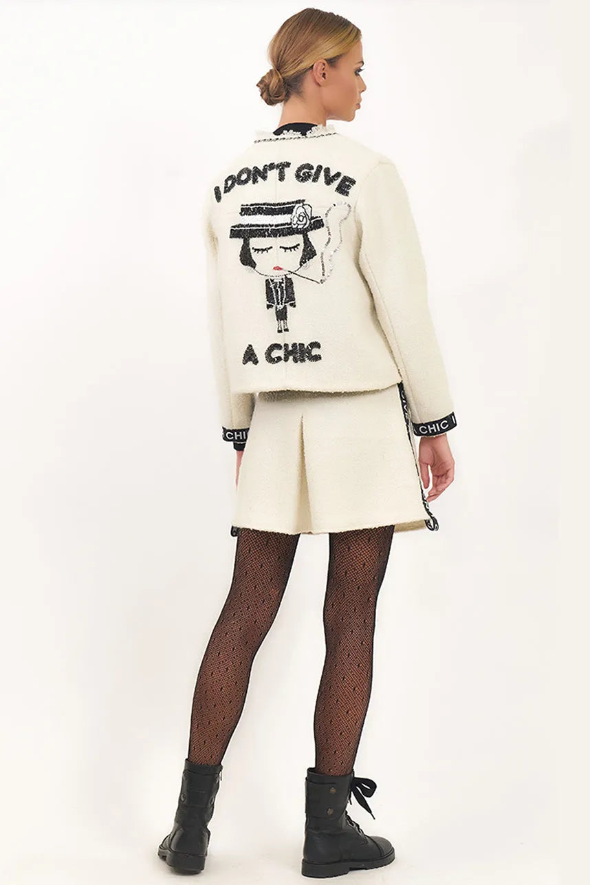 I Don'T Give A Chic Tweed Mini Skirt