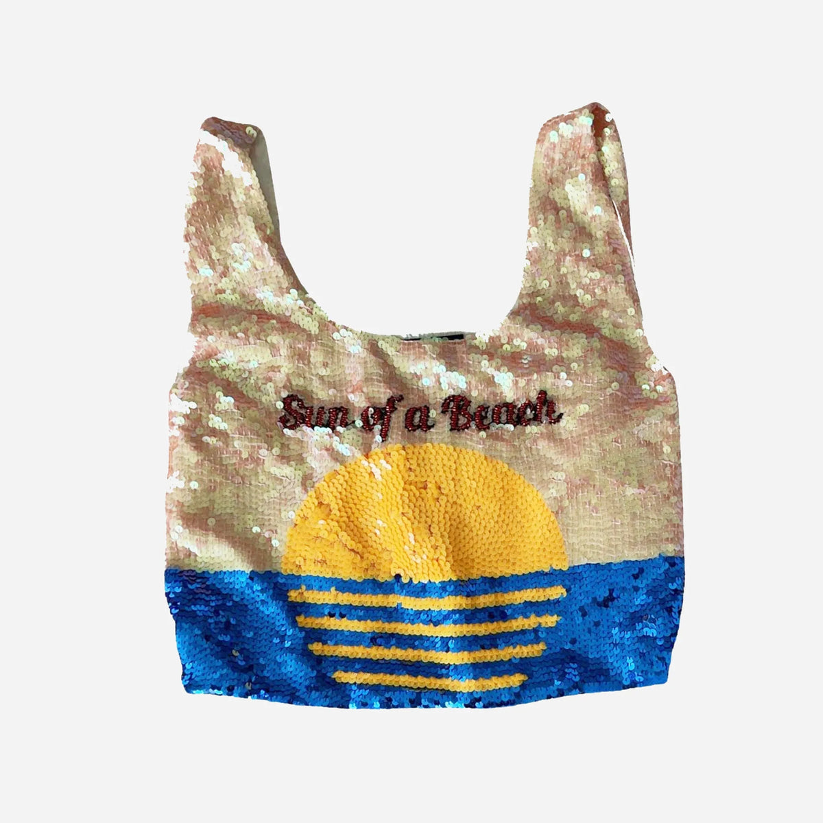 Sequin Supermarket Bag &quot; Sun Of A Beach &quot;