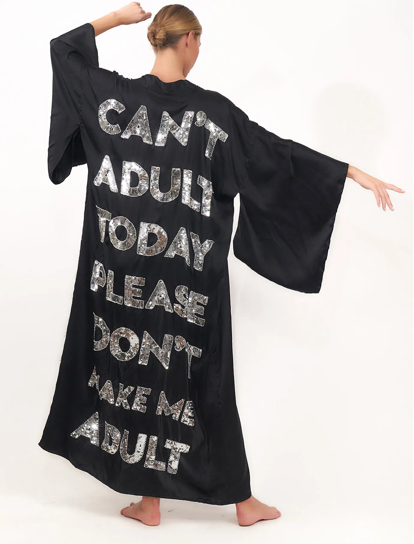 Long Kimono " Can'T Adult Today "