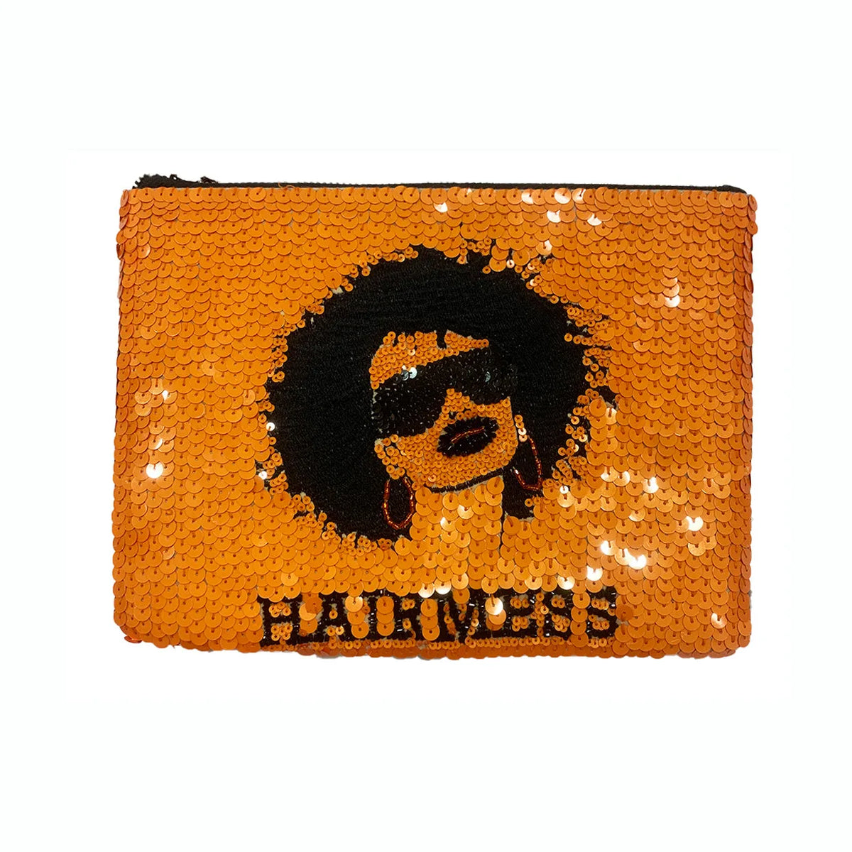 Sequin Zip Pochette &quot; Hairmess &quot;