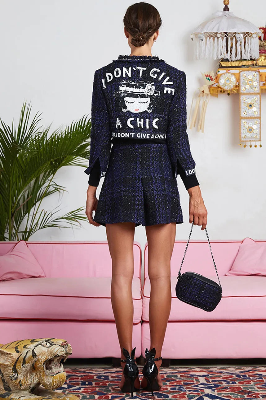 I Don'T Give A Chic Tweed Mini Skirt