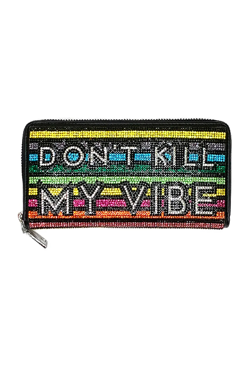 Don'T Kill My Vibe Rhinestone Wallet