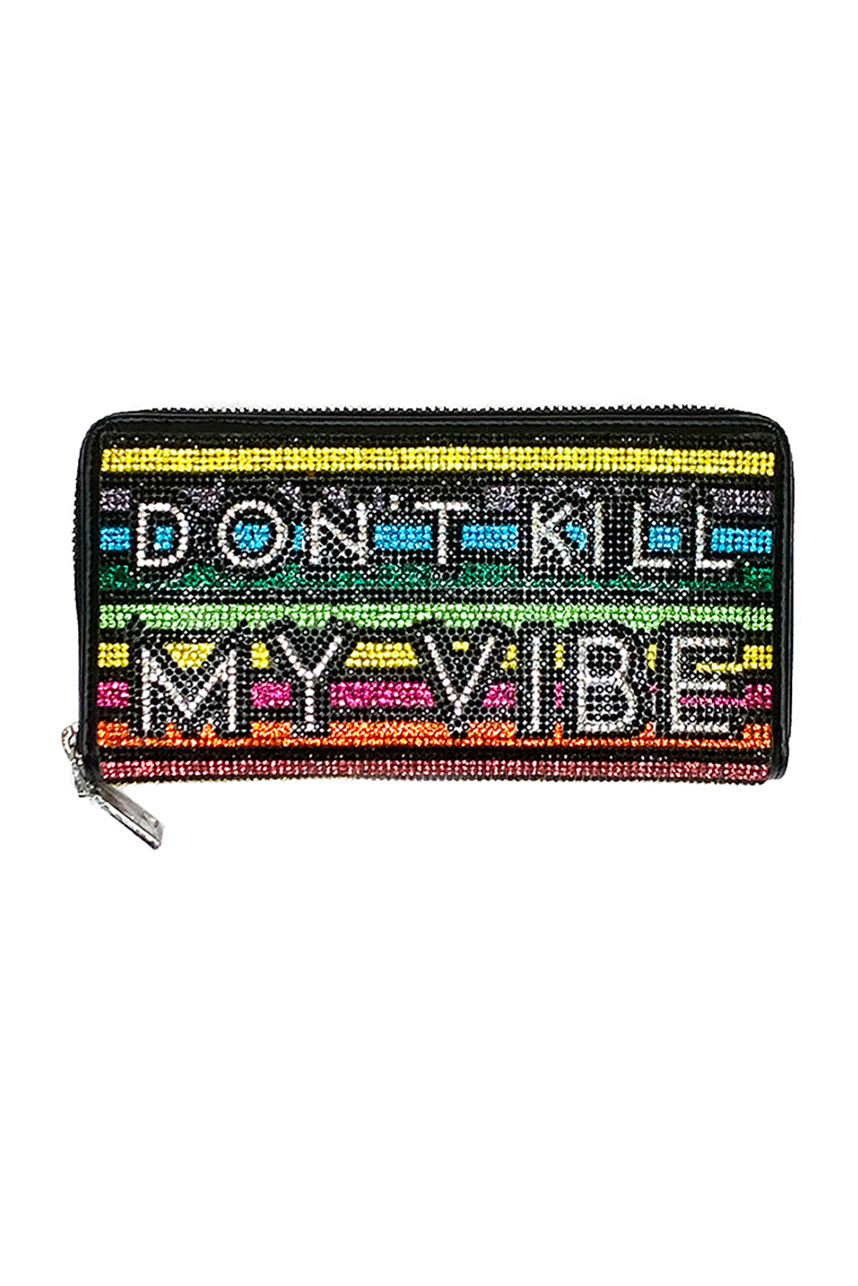 Don't Kill My Vibe Rhinestone Wallet