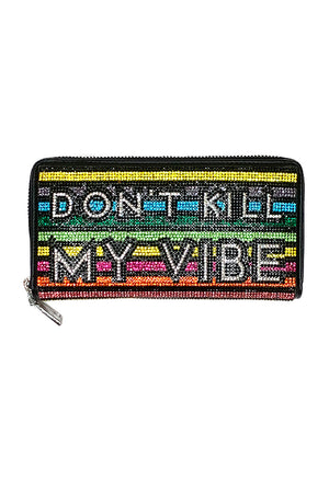 Don't Kill My Vibe Rhinestone Wallet