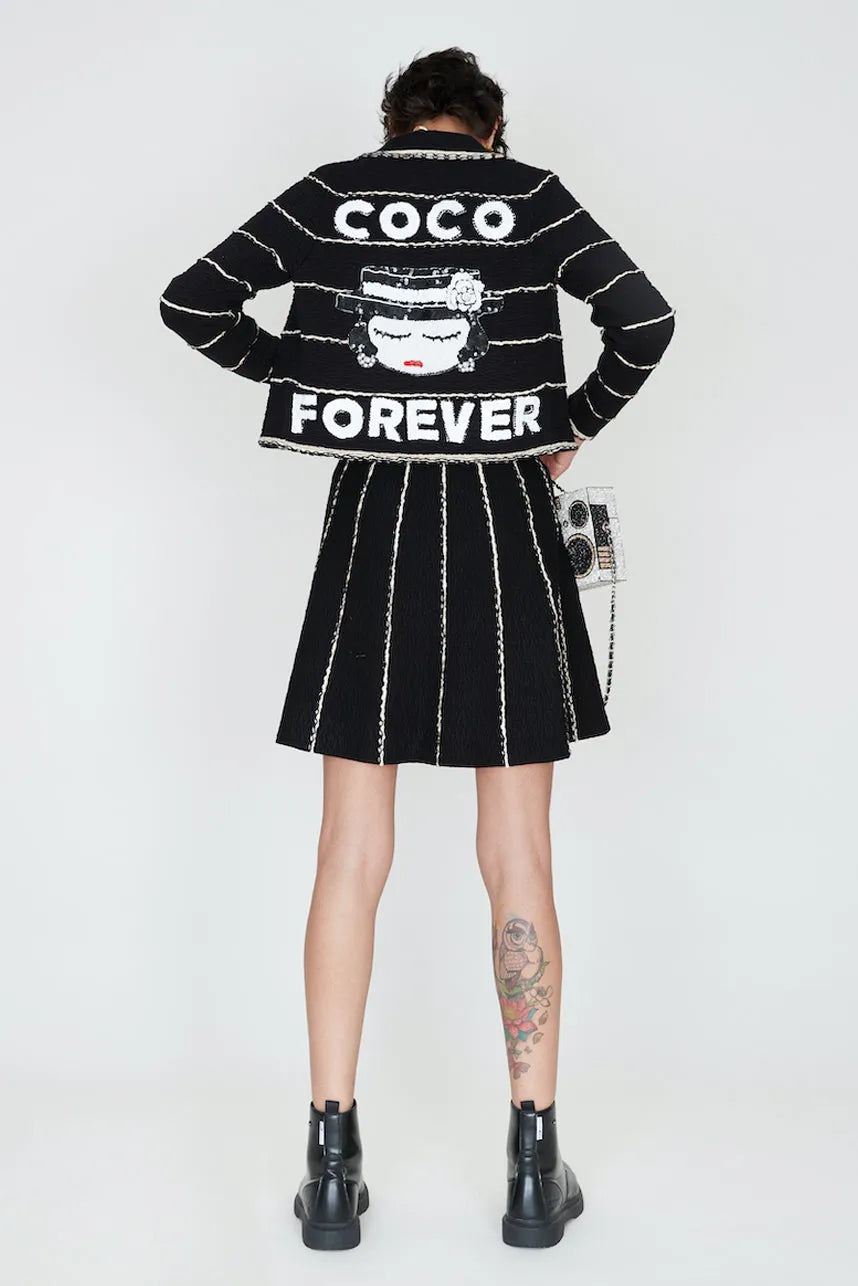 Coco Forever Stripes Wool Knee Hi Skirt