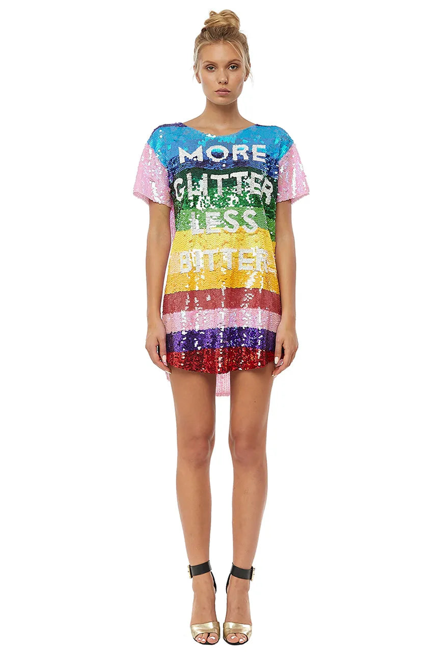 More Glitter Less Bitter Sequin Maxi Tee Dress | House of Mua Mua L / Multicolor More Glitter Less Bitter Sequin Maxi Tee Dress | House of Mua Mua L / Multicolor