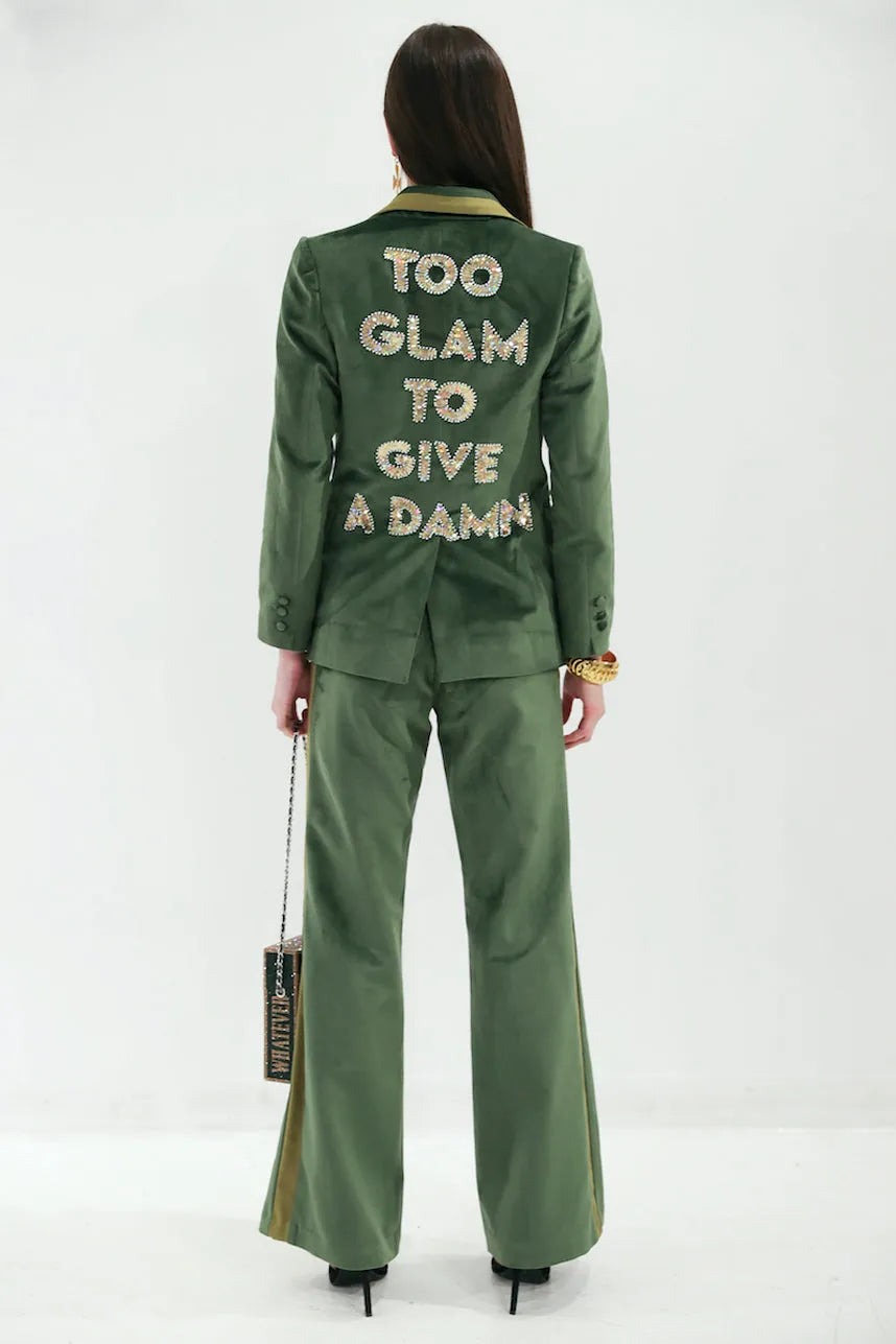 Too Glam To Give A Damn Silk Velvet Pants