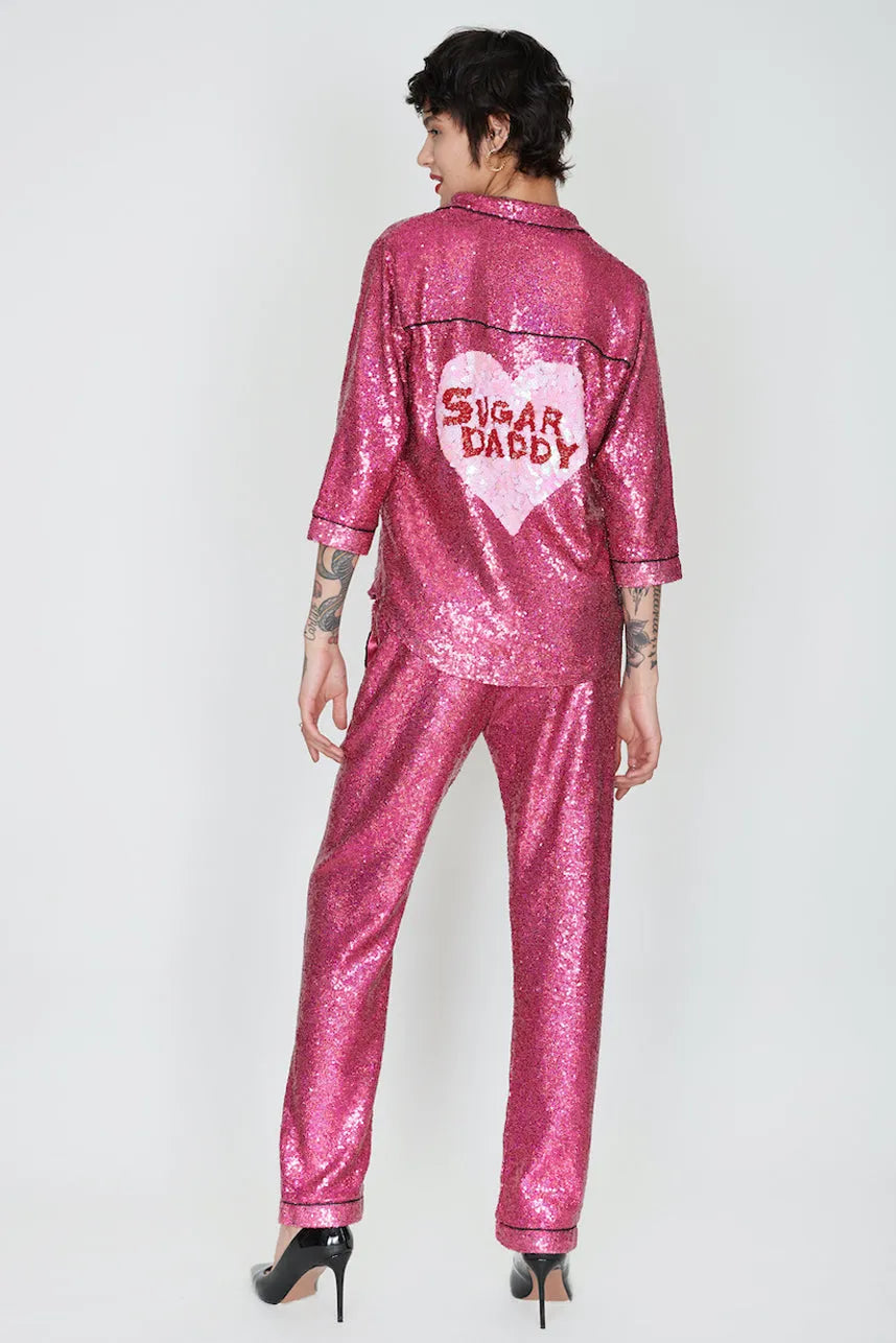 SUGAR DADDY Sequin Pajama Pants - House of Mua Mua