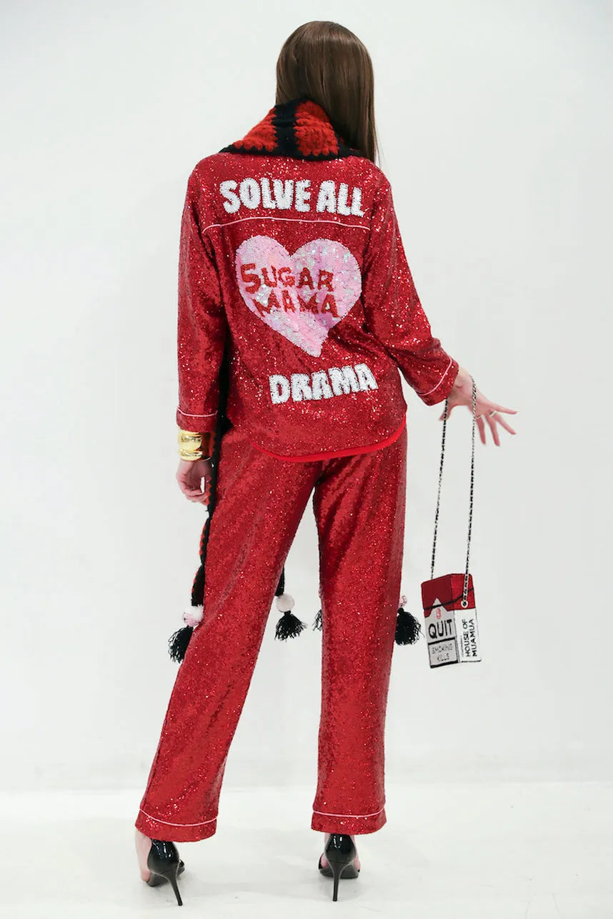 Sugar Mama Solve All Problems Sequin Pajama Pants