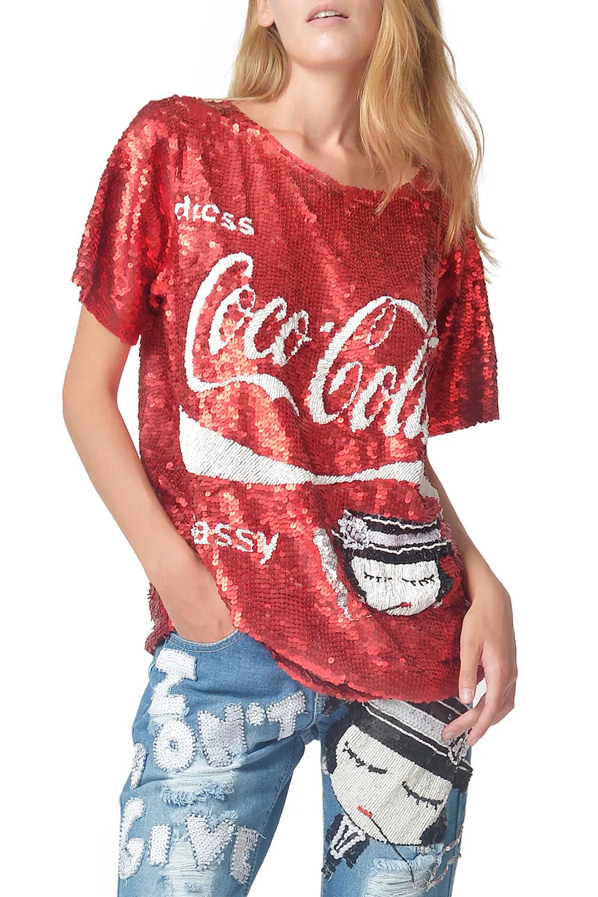 Coco Cola Classy Sequin T-Shirt